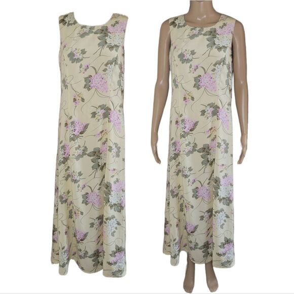 Vintage Premier International Floral Print Tie Back Sleeveless Maxi Dress - Picture 3 of 13